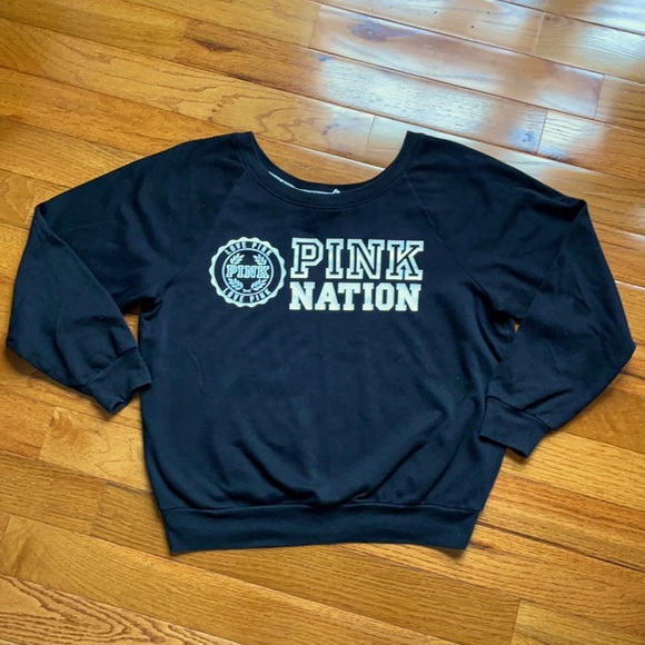 PINK Victoria's Secret Tops - Pink Nation Black Sweatshirt